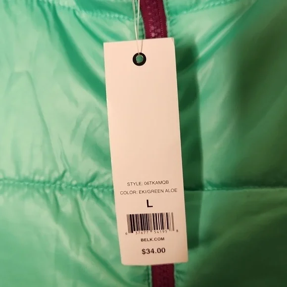 Zelos Girls Seafoam Purple Puffer Vest Size L NWT - Picture 9 of 10